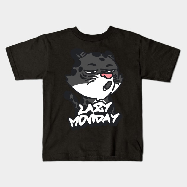 Lazy Monday Leopard Kids T-Shirt by Rockartworks